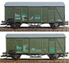[Soupravy] → [Nákladní] → S329: set dvou krytých nákladních vozů „AZA Kněževes u Rakovníka“