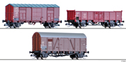 [Soupravy] → [Nákladní] → 01001: set tří nákladních vozů