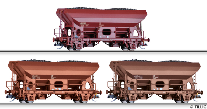 [Soupravy] → [Nákladní] → 01017 E: set tří samovýsypných vozů s nákladem uhlí