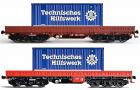 [Soupravy] → [Nákladní] → NW52401: set dvou nízkostěnných nákladních vozů s kontejnery „Technisches Hilfswerk”