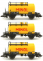 [Soupravy] → [Nákladní] → 120075: set tří žlutých kotlových vozů s logem „MINOL“