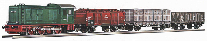 [Program ″Start″] → [Soupravy] → 1612: set dieselové lokomotivy V 36 a tří nákladních vozů
