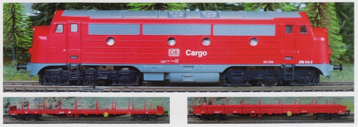 [Program ″Start″] → [Soupravy] → 500497: set dieselové lokomotivy Nohab, plošinového a nízkostěnného vozu