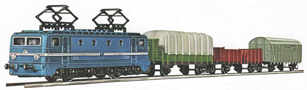 [Program „Start“] → [Soupravy] → 1492: set elektrické lokomotivy a tří nákladních vozů