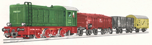 [Program ″Start″] → [Soupravy] → 1610: set dieselové lokomotivy V 36 a tří nákladních vozů