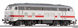 [Program „Start“] → [Lokomotivy] → 02709: dieselová lokomotiva bílá s červeným pruhem a šedou střechou
