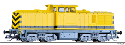 [Program „Start“] → [Lokomotivy] → 04599: dieselová lokomotiva žlutá s modrým pruhem, šedý pojezd