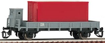 [Program „Start“] → [Nákladní vozy] → 14639: nízkostěnný nákladní vůz šedý s brzdařskou budkou a červeným kontejnerem