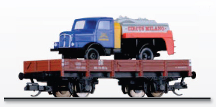 [Program ″Start″] → [Nákladní vozy] → 501294: nízkostěnný vůz červenohnědý typ X s nákladním vozem H3A „Cirkus Milano“