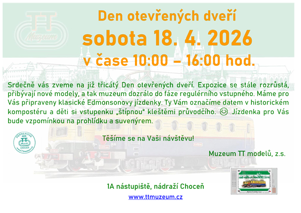 Den otev�en�ch dve�� v Muzeu TT model� v Chocni